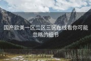国产欧美一区二区三区在线看你可能忽略的细节