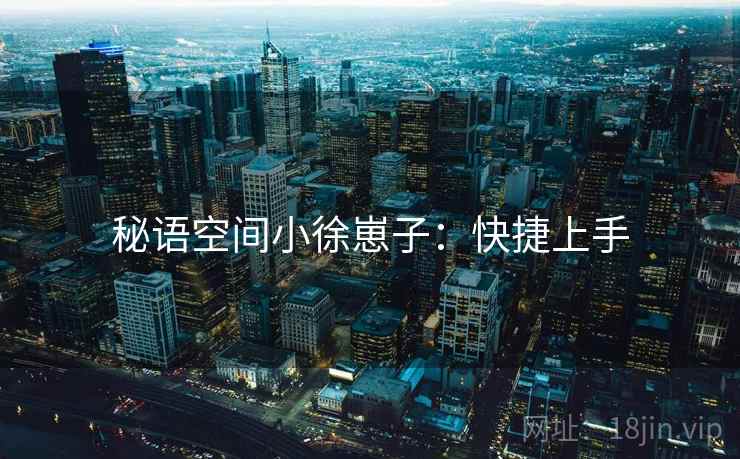 秘语空间小徐崽子：快捷上手