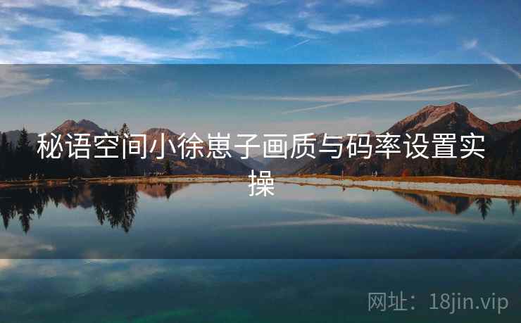 秘语空间小徐崽子画质与码率设置实操