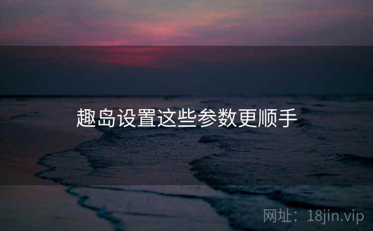 趣岛设置这些参数更顺手