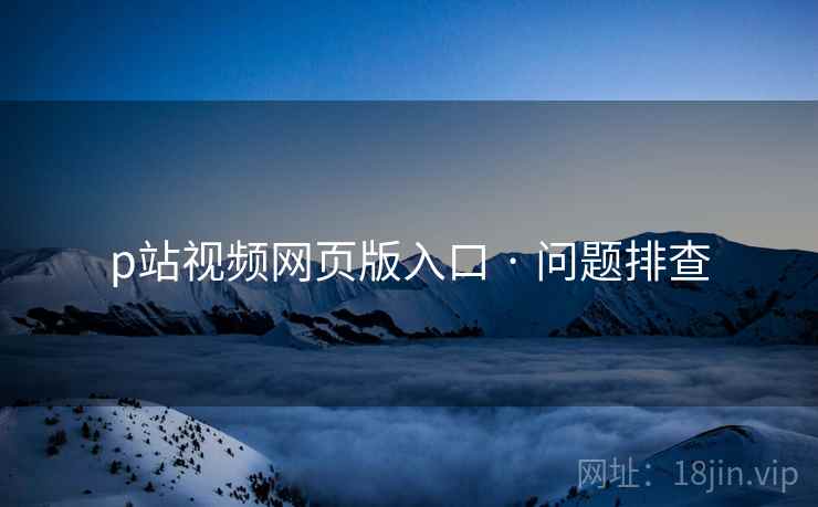 p站视频网页版入口 · 问题排查