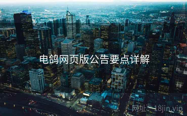 电鸽网页版公告要点详解